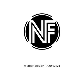 NF letter logo round black