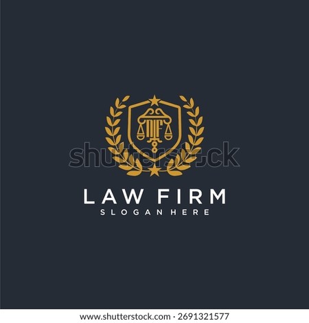NF letter monogram logo for lawfirm with pillar and leaf image design
