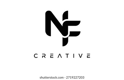 Letra NF Logotipo Monograma para identidade de marca criativa moderna