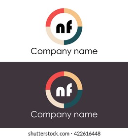 NF letters business logo icon design template. Vector with four