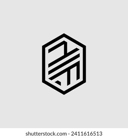 Monograma geométrico de línea NF con diseño profesional de alta calidad que se imprimirá bien