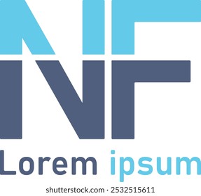 Design do logotipo da NF. Letras NF logo vetors. Vetores do logotipo FN. Design de ícone de vetores de NF criativos. Monograma FN. Modelos de logotipo NF simples