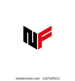 NF Logo Letter Initial With Red and Black Colors