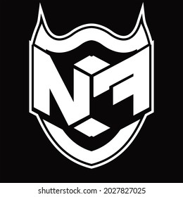 NF Logo monogram design isolated with shield shape design