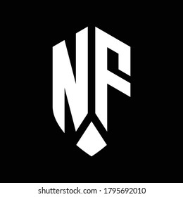 Nf Logo Monogram Emblem Shield Style Stock Vector (Royalty Free ...