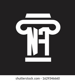 NF Logo monogram with pillar style design template