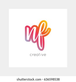 NF logo, vector. Useful as branding, app icon, alphabet combination, clip-art.