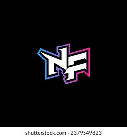NF monogram logo design with abstract shape concept in vector