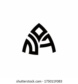 NF monogram logo with modern triangle style design template isolated on white background