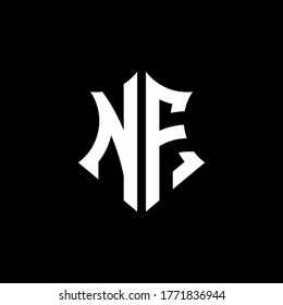NF monogram logo with a sharp shield style design template