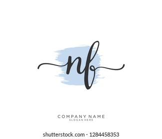 NF N F Initial handwriting logo template