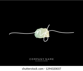 NF N F Initial handwriting logo template