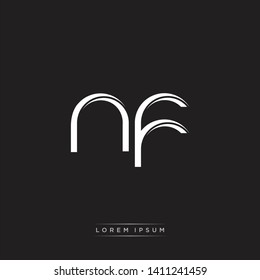 nf n f logo Initial Letter Split Lowercase Modern Style