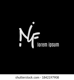 Nf tagline Initial handwriting logo vector