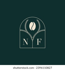 NF Unique and simple logo design combination of letters and coffee bean