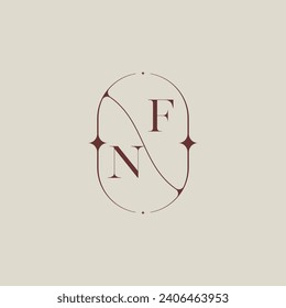 NF wedding classic in elegant monogram with high quality professional design that will print well