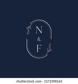 NF wedding initial logo letters in high quality professional design that will print well across any print media