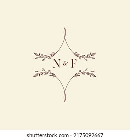NF wedding initial logo letters in high quality professional design that will print well across any print media