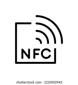 NFC Black Icon. Contactless Payment Sign. NFC Payments Symbol