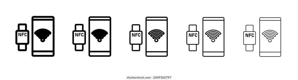 Pulsera NFC icono conectado Diseño plano sobre fondo aislado