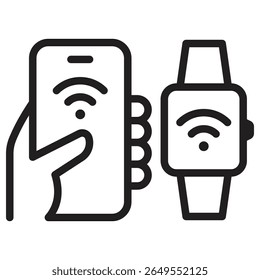 Pulsera NFC conectada icono Ilustración vectorial aislada signo