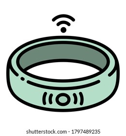 Icono de pulsera Nfc. Esquema del icono del vector de pulsera nfc para el diseño web aislado en fondo blanco