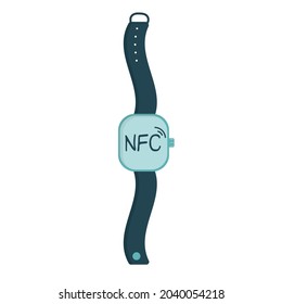 Pulsera NFC. Pago móvil. Pagos sin efectivo sin contacto. Smart watch con chip NFC.