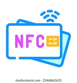 nfc card color icon vector. nfc card sign. isolated symbol illustration