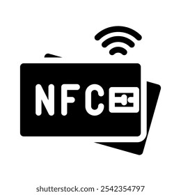 nfc card glyph icon vector. nfc card sign. isolated symbol illustration