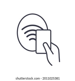 NFC card icon. Contactless payment.