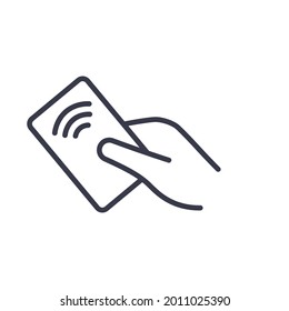 NFC Card Icon. Contactless Payment.