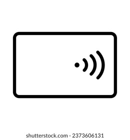 Línea Icono de Tecnología de Pago con Tarjeta NFC 
