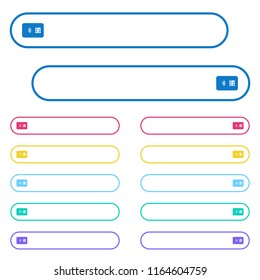 NFC chip card icons in rounded color menu buttons. Left and right side icon variations.