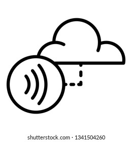 Nfc cloud data icon. Outline nfc cloud data vector icon for web design isolated on white background