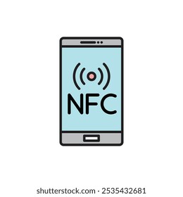 NFC colored vector icon on white background
