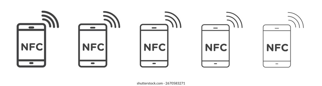 Ícone de comunicação NFC design, logo, app, UI. Ilustração vetorial, EPS