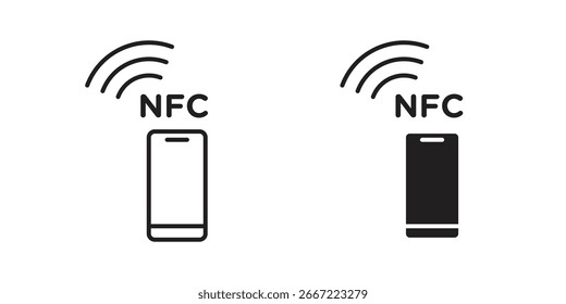 Icono de comunicación NFC. Vectores de gráficos doodle