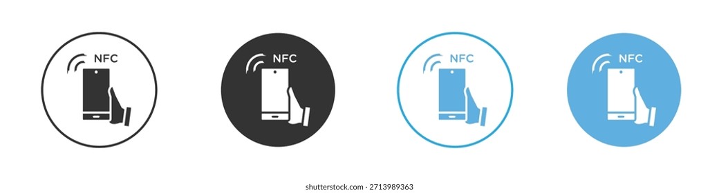 NFC communication icon Logo Template Design set