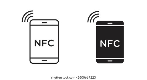 NFC communication icons graphics set vectors