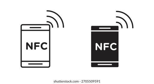 NFC-Kommunikations-Icons für Web-Design, Logo.Symbol-Illustration.
