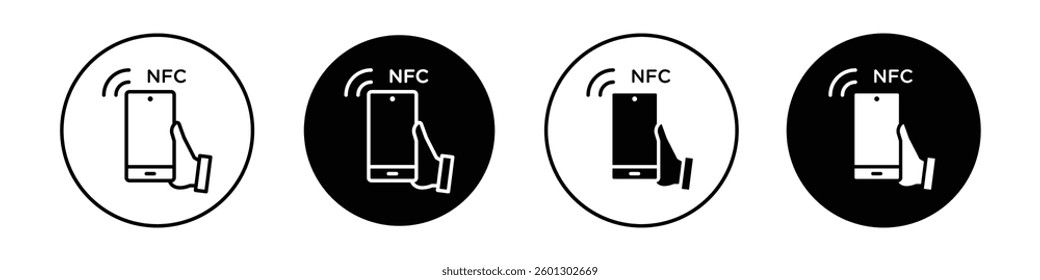 NFC communication icons vectors graphics collection