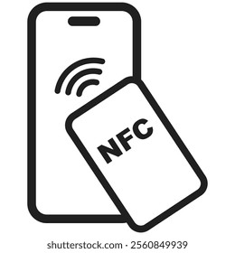 NFC concept icon isolated. Contactless payment. Phone tap pay. Contactless pay pass fast payment symbol