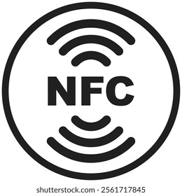 NFC concept icon isolated. Wireless payment, contactless, card, pay, nfc technology, collection.