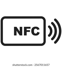 NFC concept icon isolated. Wireless payment, contactless, card, pay, nfc technology, collection.