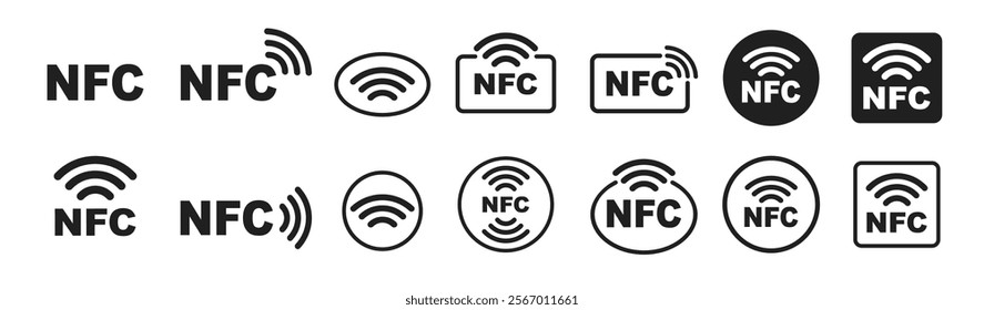 NFC concept icon isolated. Wireless payment, contactless, card, pay, nfc technology, collection.