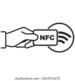 NFC concept icon isolated. Wireless payment, contactless, card, pay, nfc technology, collection.