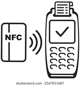 NFC concept icon isolated. Wireless payment, contactless, card, pay, nfc technology, collection.