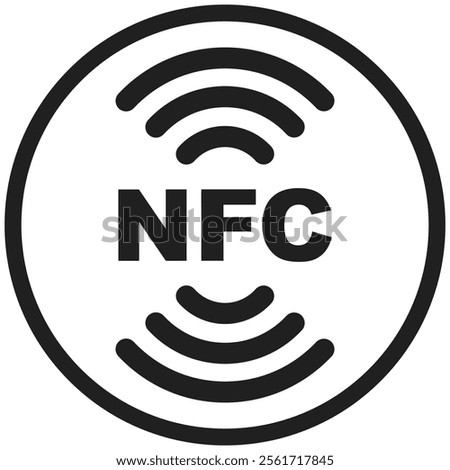 NFC concept icon isolated. Wireless payment, contactless, card, pay, nfc technology, collection.