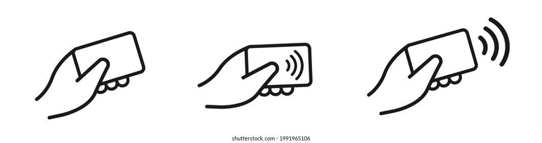 NFC concept icon set. Contactless payment