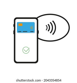 NFC Concept Icon Set. Telefonlose Zahlung per Telefon.
Vektorgrafik in Flachstil